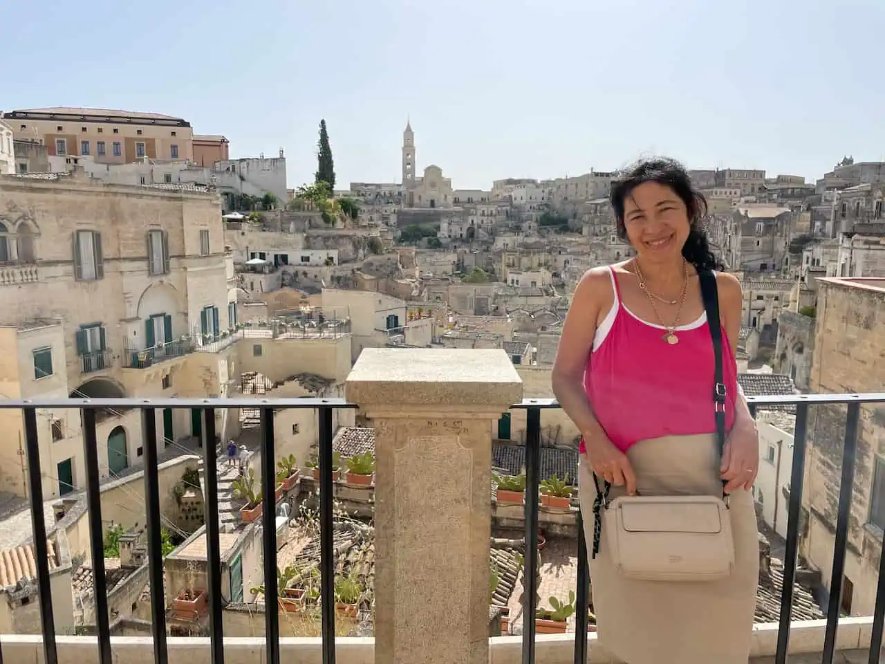 renata at viewpoint of luigi guerricchio (Three Arches) matera italy